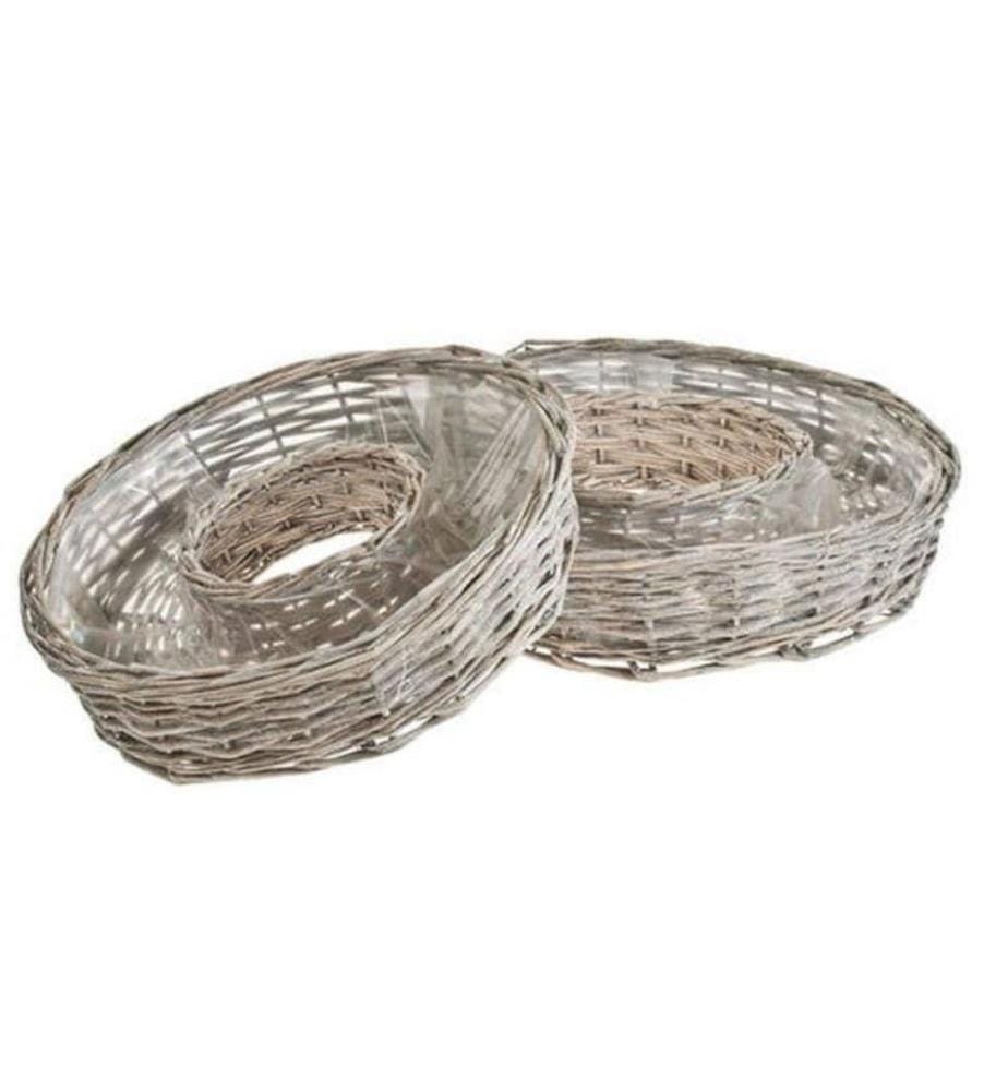 OPIFLOR - Weidenkorbring Magda, 2er Set Weiss