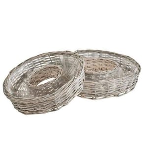 OPIFLOR - Weidenkorbring Magda, 2er Set Weiss