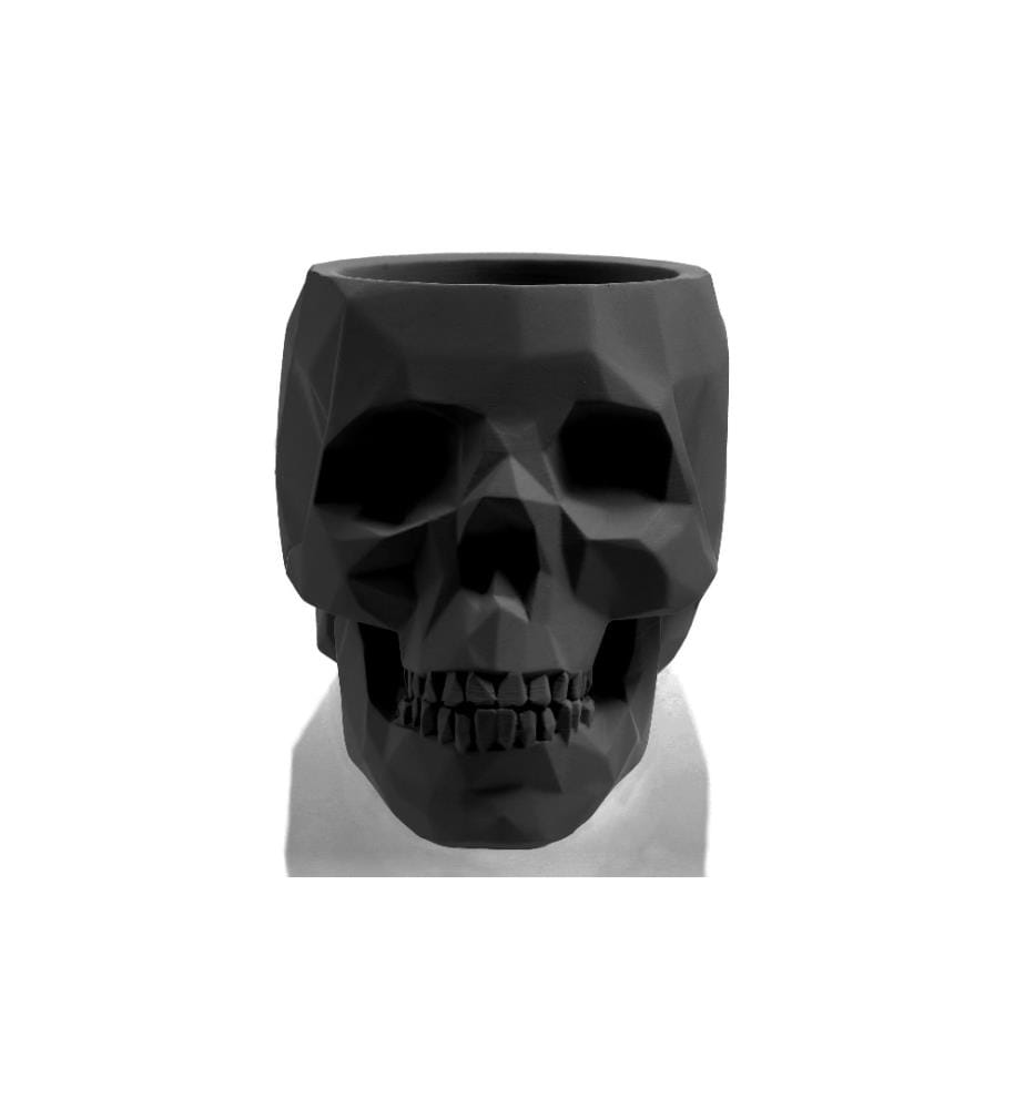 CONCRETTE - Pflanzengefäss Totenkopf 11.5 x 16.5 cm, Schwarz