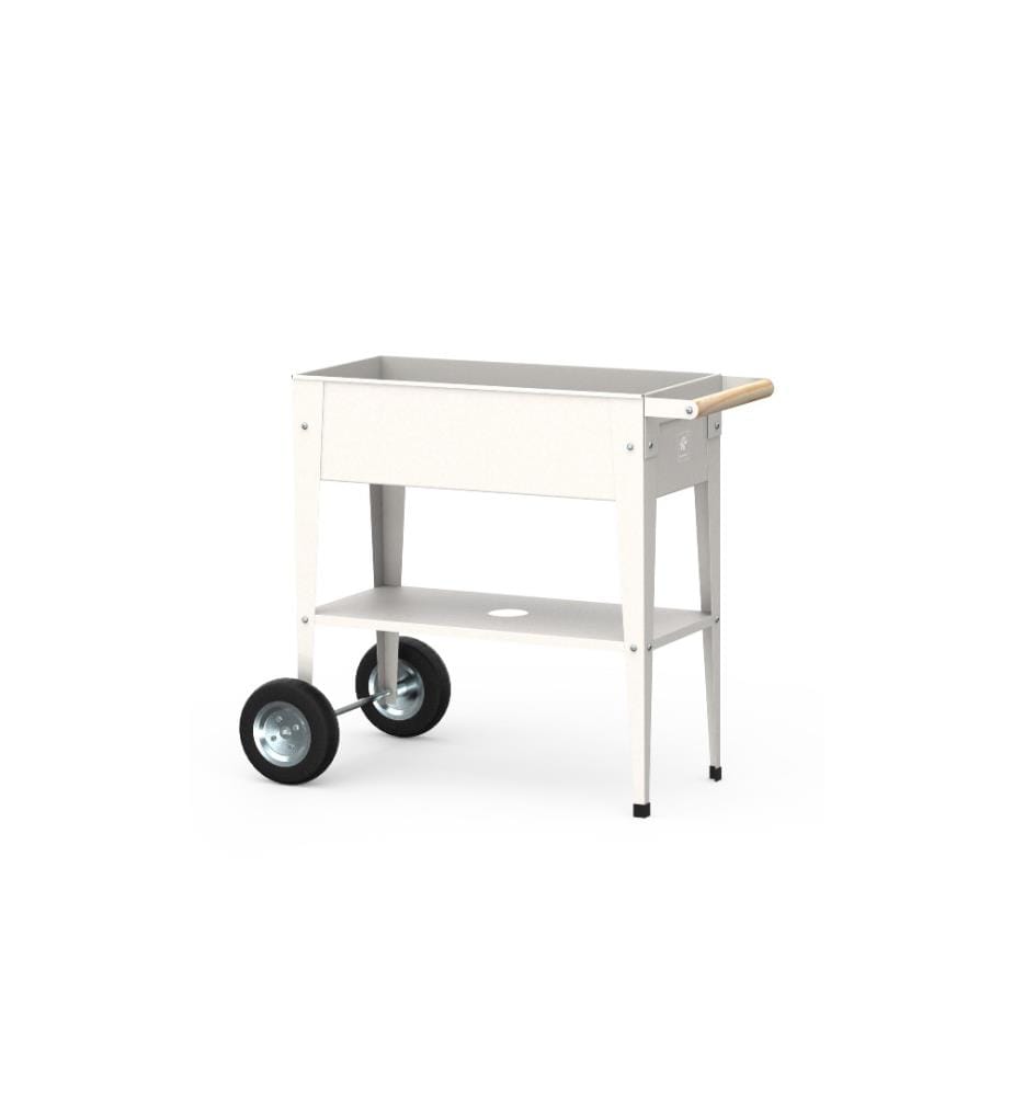 HERSTERA - Jardinière surélevée Urban Garden Trolley 75 x 35 x 80 cm, argile blanche