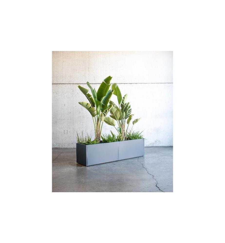 HERSTERA - Bac à fleurs Metal Planter 50, 100 x 50 x 50 cm, anthracite