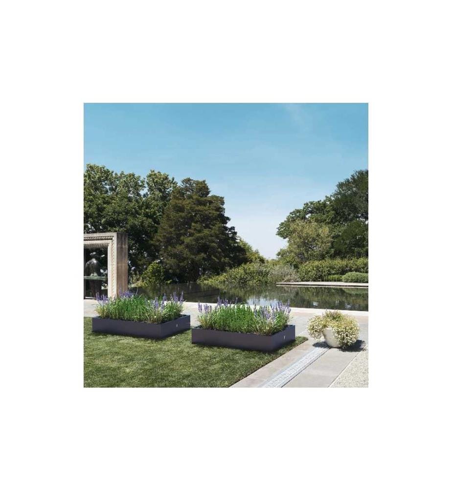 HERSTERA - Pflanzentrog Metal Planter Edge 25, 150x100x25 cm, Anthrazit