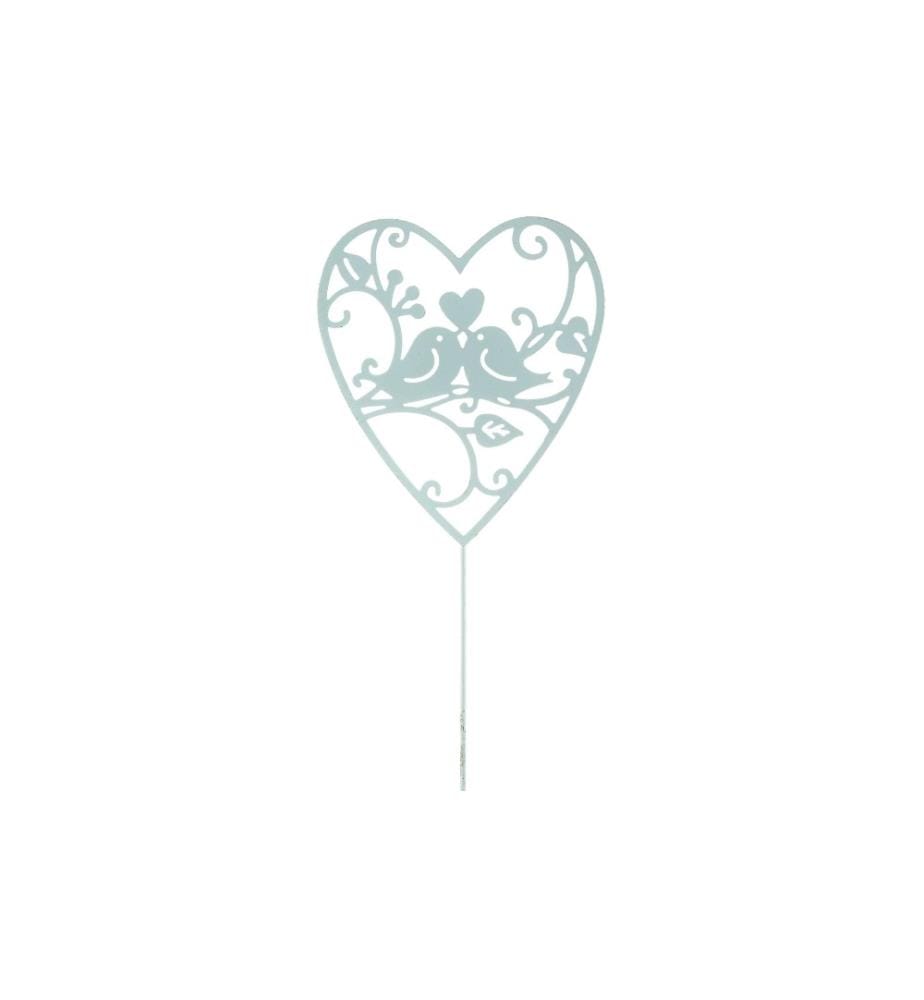 OPIFLOR - Gartenstecker Vogelhochzeit 51 cm, Weiss