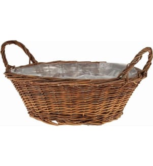 OPIFLOR - Panier en osier James, 30 cm Brun