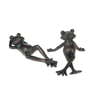 OPIFLOR - Figure décorative Grenouilles Jens Lot de 2, bronze