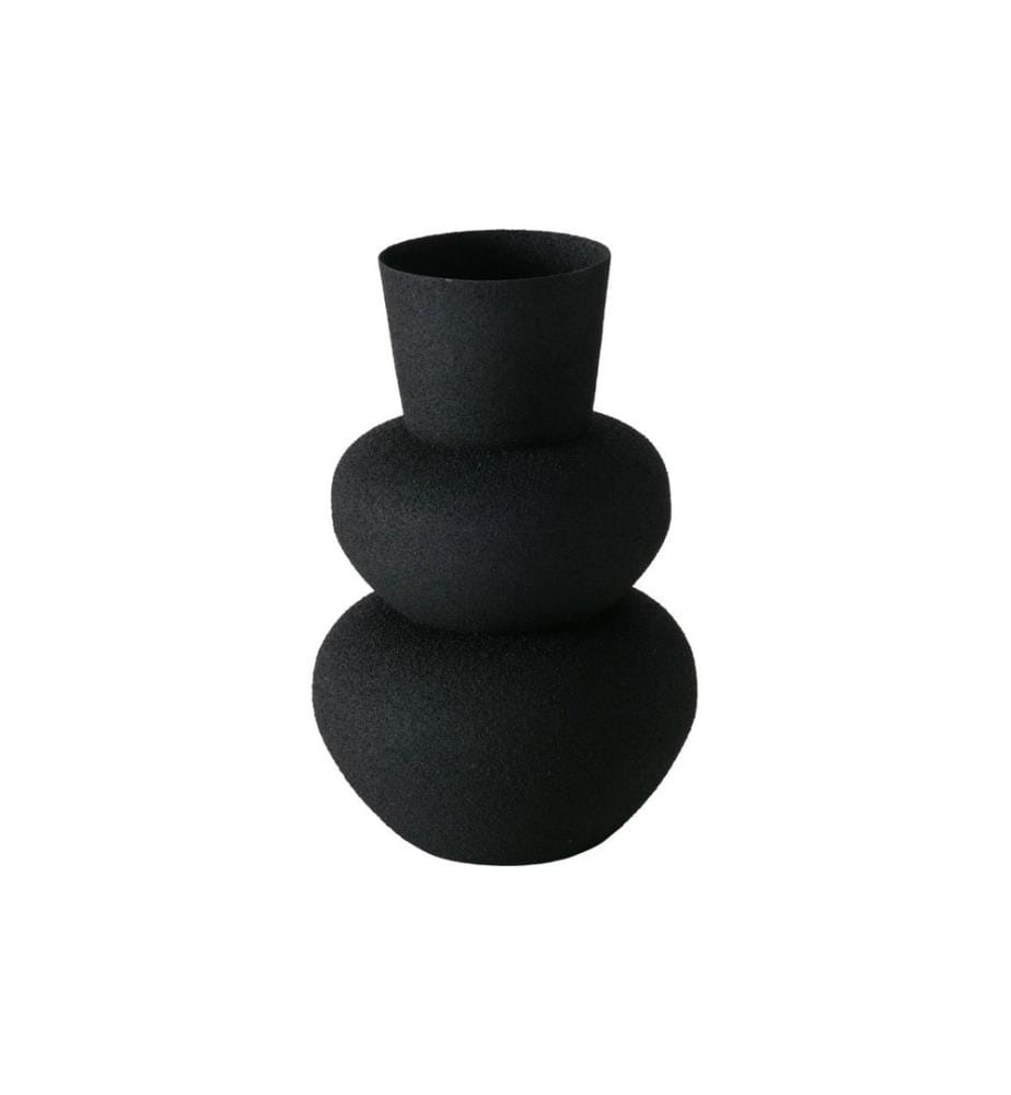 BOLTZE - Vase Maynar 2 Stück, 17 cm, Schwarz