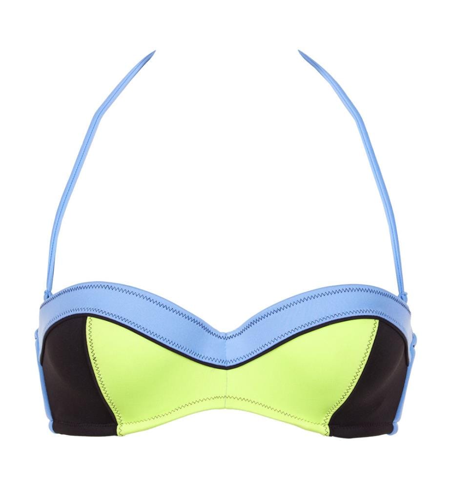 Bandeau-Badeanzugoberteil - Gelb und Blau