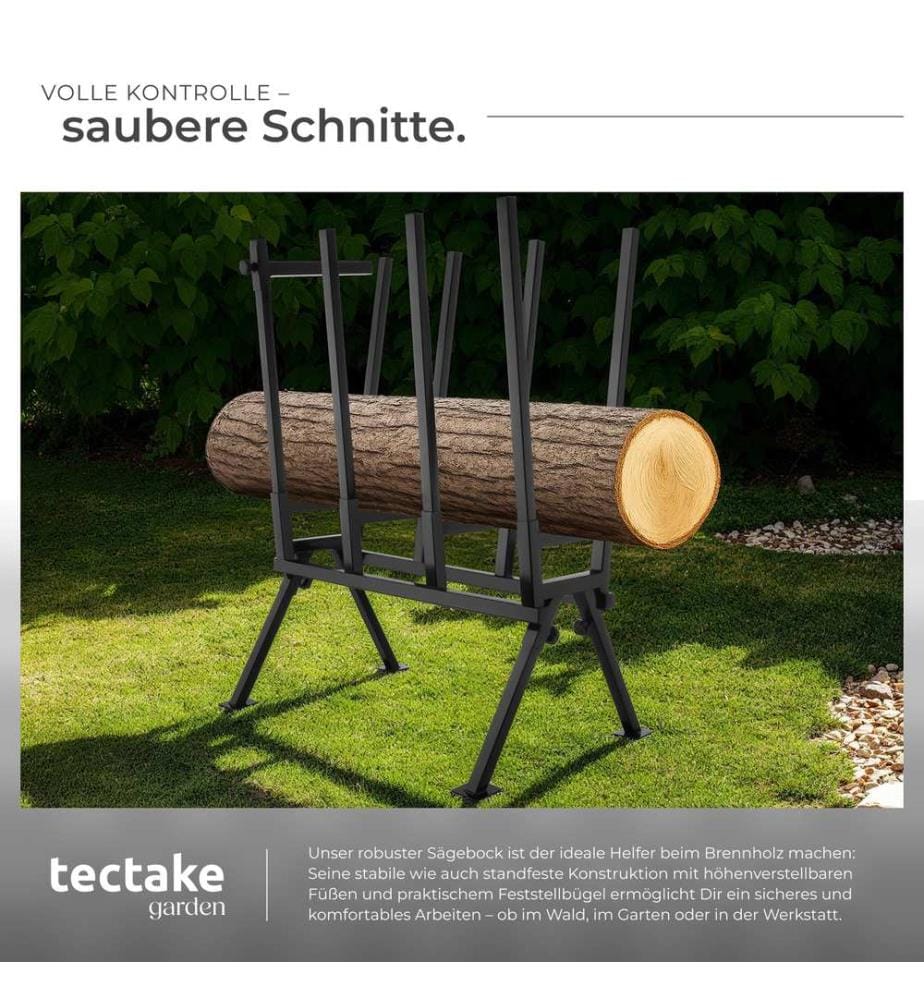Holzsägebock mit Feststellbügel - schwarz
