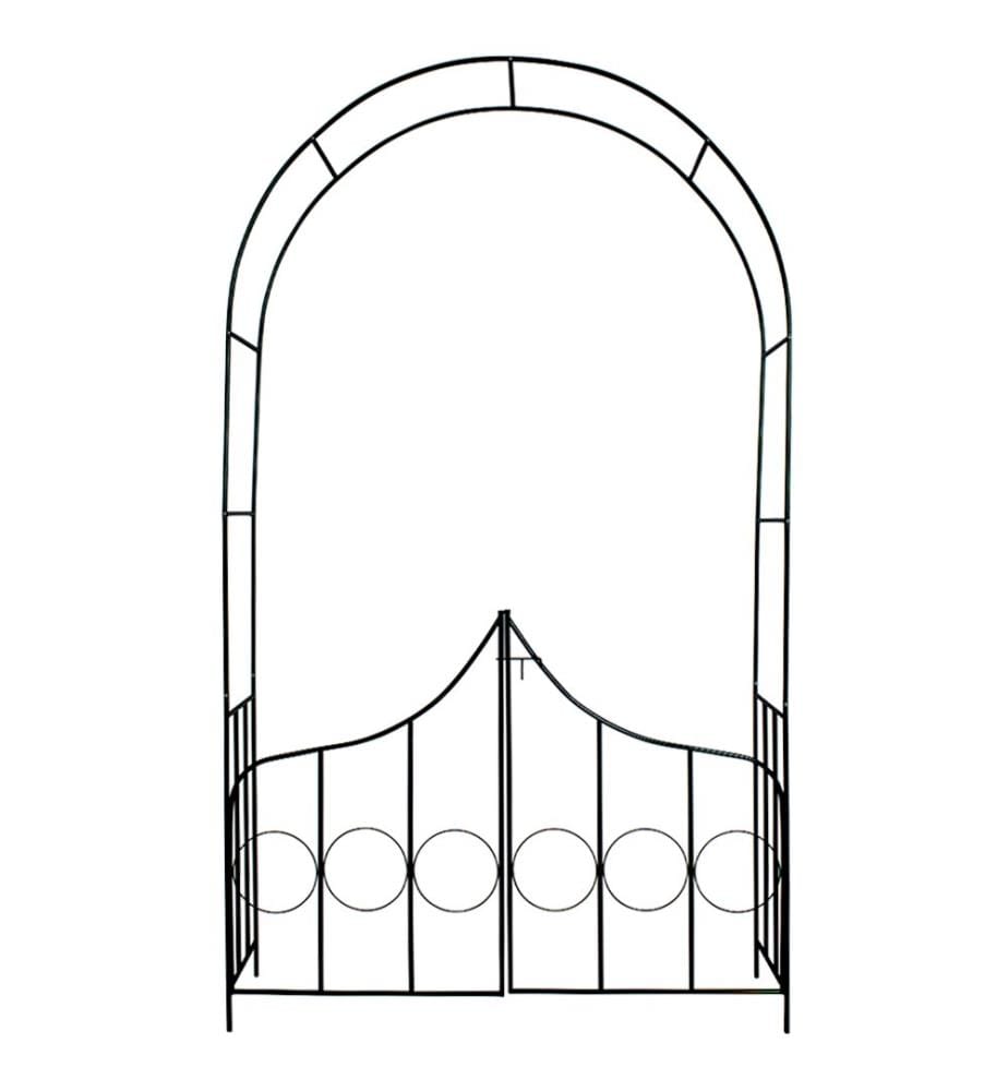 Rosenbogen mit Tür 240 cm - grün