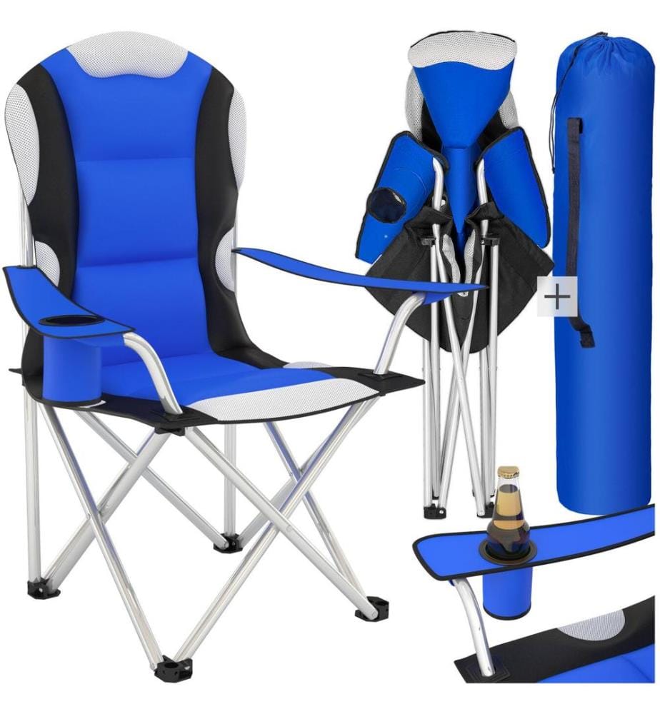 Campingstuhl mit Polsterung - blau, pro Stück