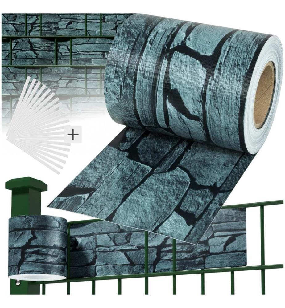 PVC Sichtschutzfolie mit Befestigungsclips - 70 m, schiefer