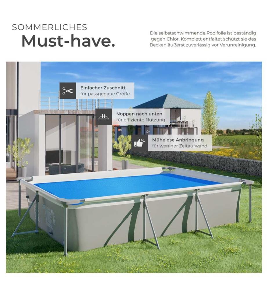 Pellicola solare copripiscina rettangolare - 220 x 450 cm