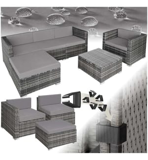 Rattan Lounge Milano - grau