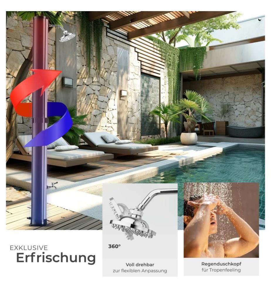 Solardusche Orinoco 40l - schwarzsilber