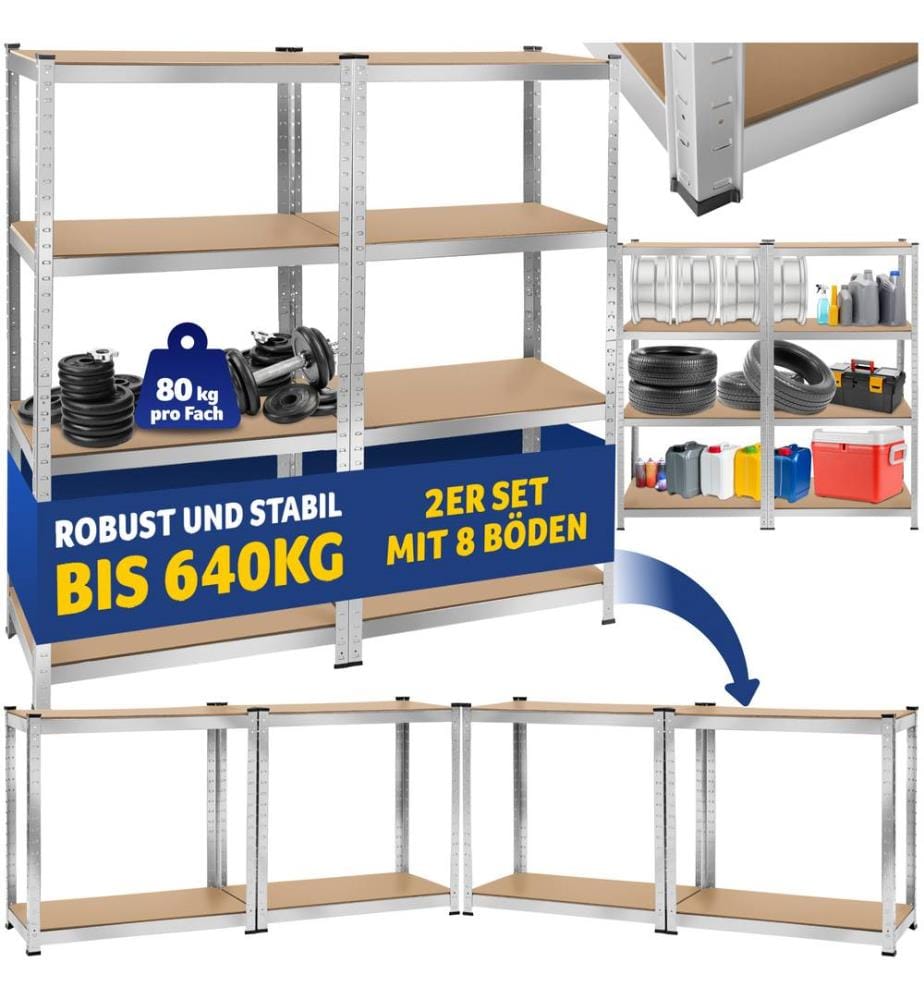 Schwerlastregal - 160 x 160 x 40 cm, 640 kg
