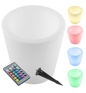 Leuchtzylinder Luminous Curve Cooler, LED, mit Fernbedienung - weiss