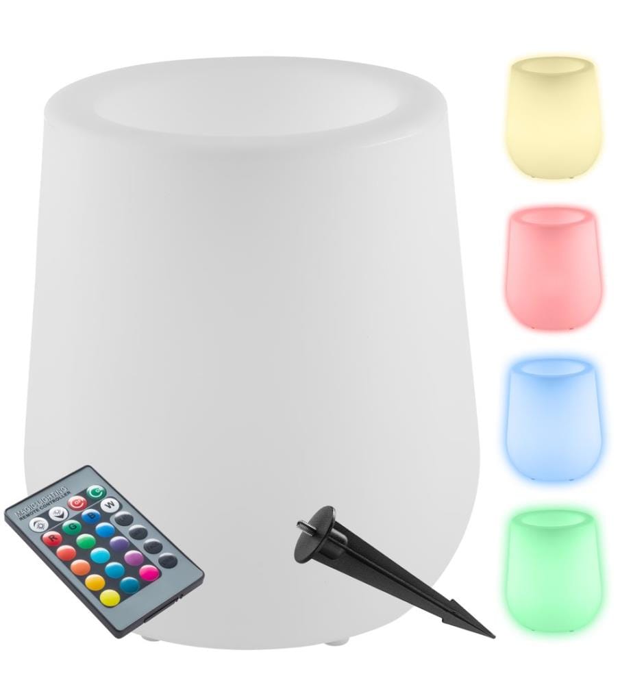 Vaso luminoso LED Luminous Courve Pot con telecomando - bianco
