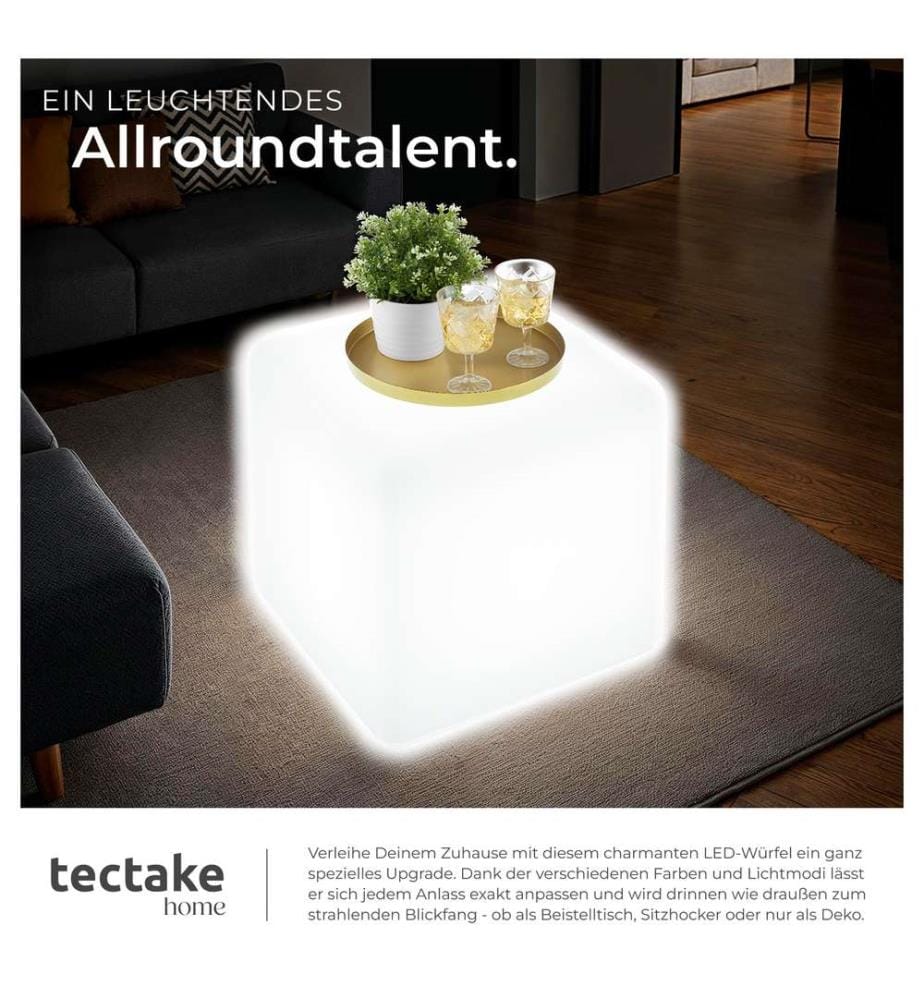 Cubo luminoso Luminous Cube, LED, con telecomando - S 35 x 35 x 35 cm
