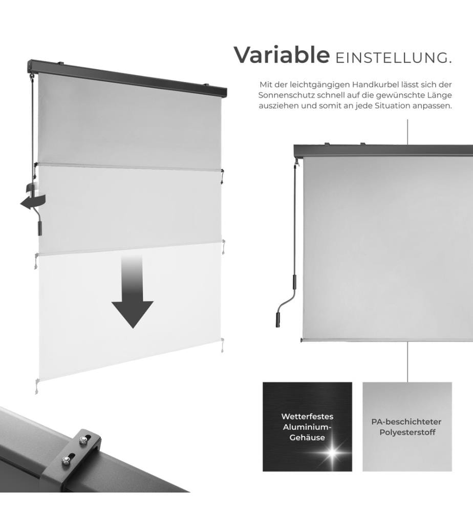 Tenda verticale Eloise con 2 supporti a parete - 140 x 250 cm, grigio chiaro