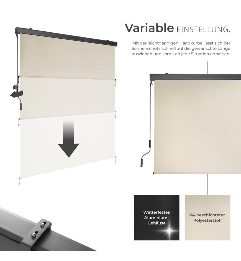Tenda verticale Eloise con 2 supporti a parete - 160 x 250 cm, beige