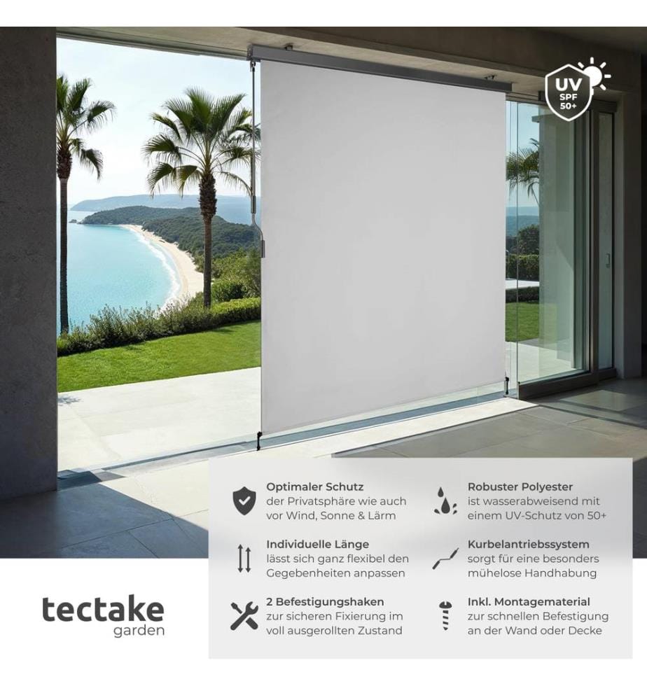 Tenda verticale Eloise con 2 supporti a parete - 160 x 250 cm, grigio chiaro