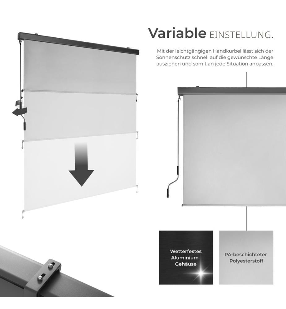 Tenda verticale Eloise con 2 supporti a parete - 160 x 250 cm, grigio chiaro