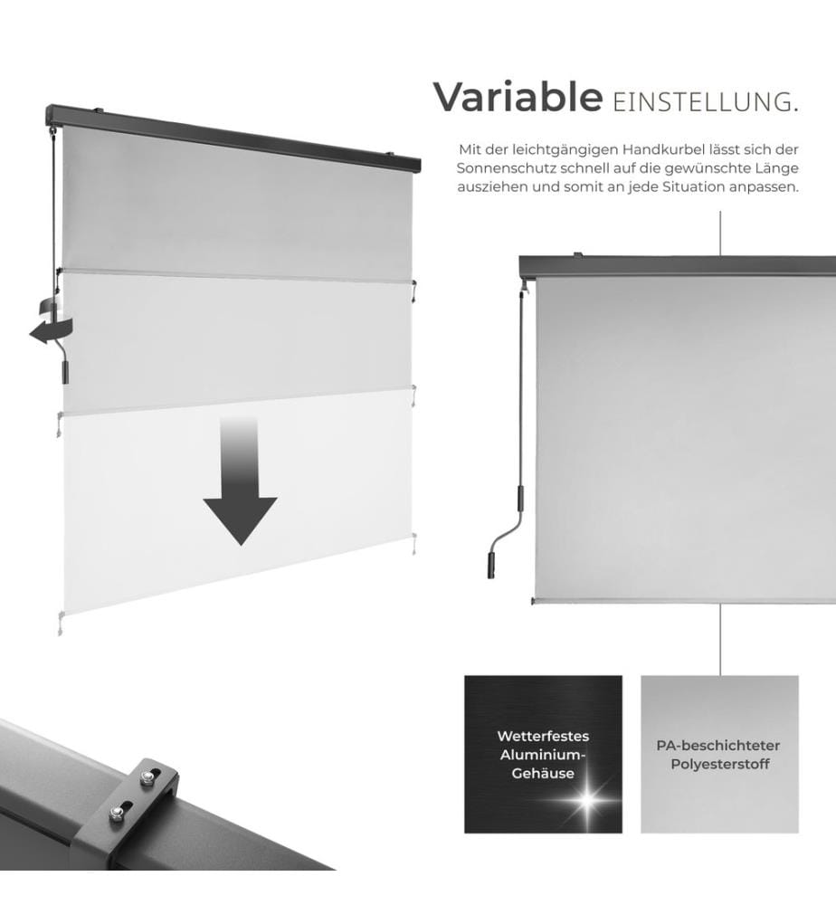 Tenda verticale Eloise con 2 supporti a parete - 180 x 250 cm, grigio chiaro