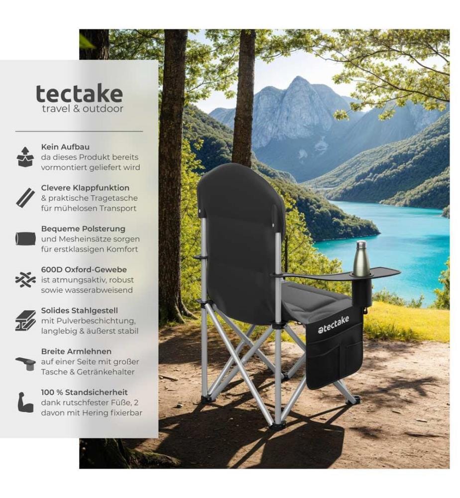 Chaise de camping rembourrée pliable MTX - Lot de 2