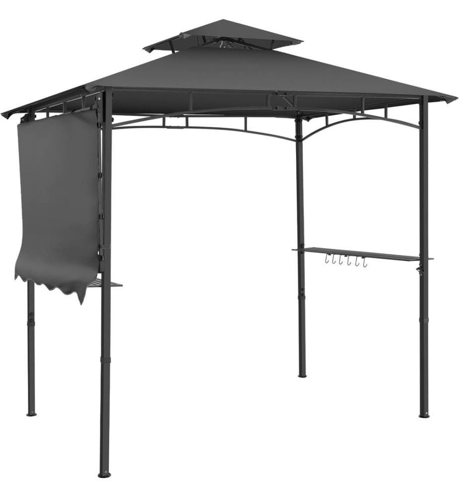 Grillpavillon Maracaibo mit Markise, wetterfest, Winddach - anthrazit
