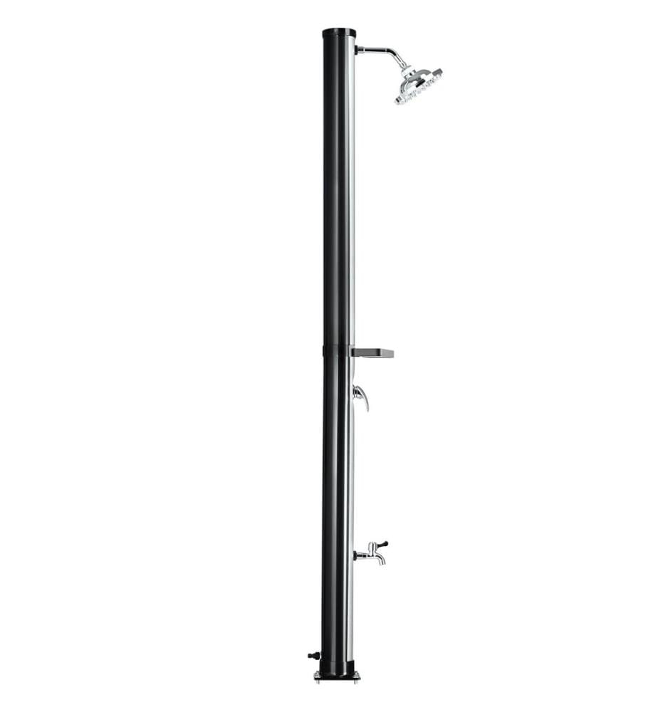 Doccia solare Orinoco 40 l - neroargento, con custodiacon portasapone
