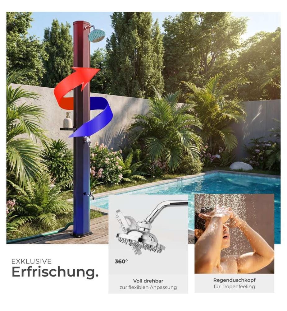 Solardusche Ofanto 35 l - schwarz, mit HülleAblage