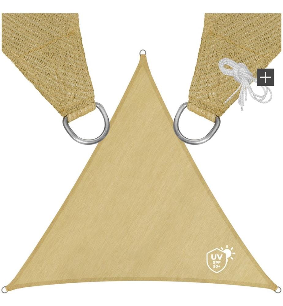 Polyethylen Sonnensegel dreieckig beige - 3,6 x 3,6 x 3,6 m
