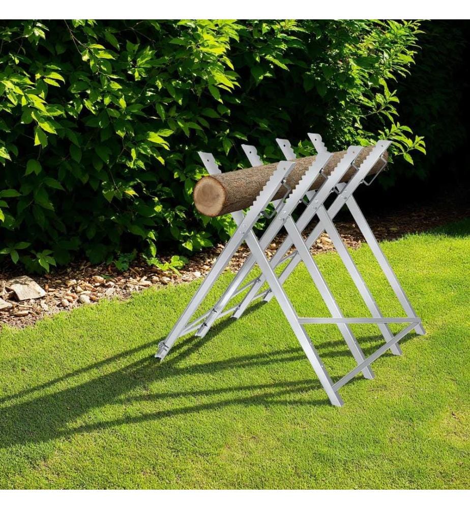 Chevalet de sciage pliant 4 tréteaux - gris