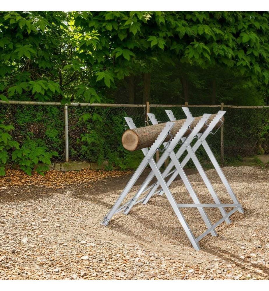 Chevalet de sciage pliant 4 tréteaux - gris