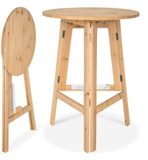 Table haute pour fête en bois massif pliante 79x110 cm - marron