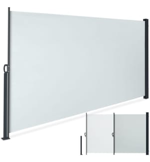 Auvent latéral extensible avec mécanisme d'enroulement, opaque - 300 x 180 cm, gris