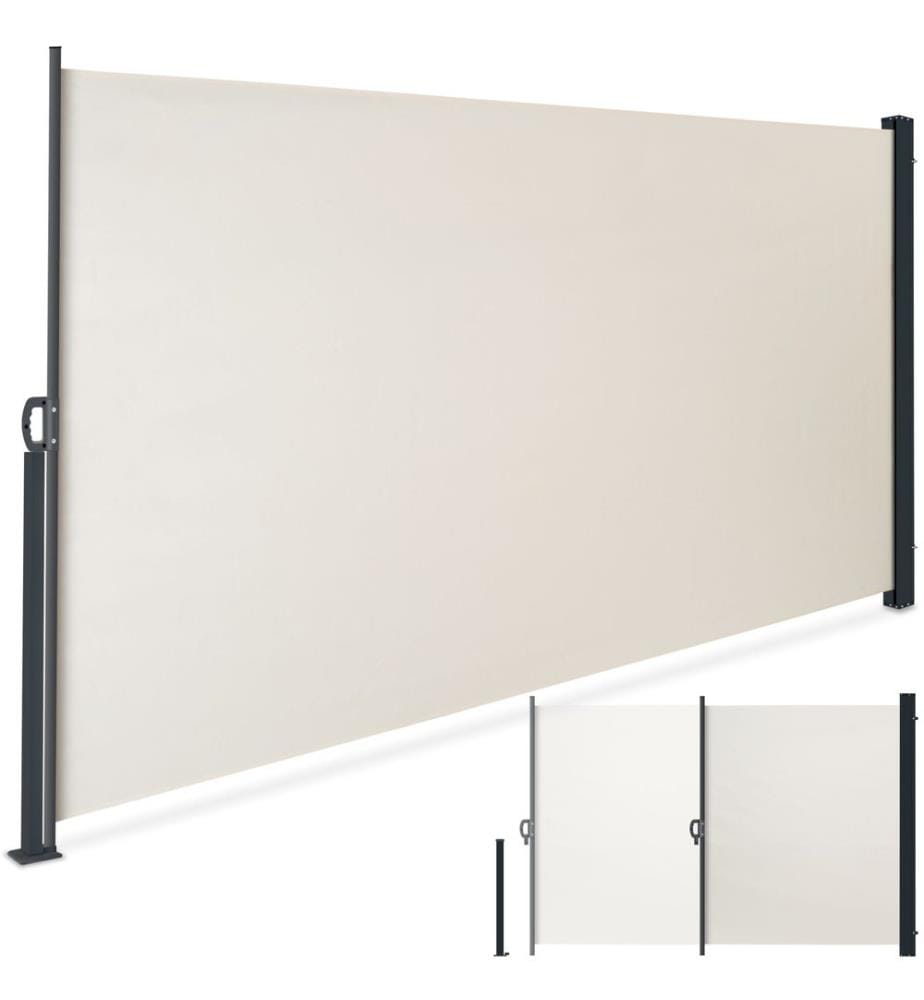Auvent latéral extensible avec mécanisme d'enroulement, opaque - 300 x 180 cm, beige