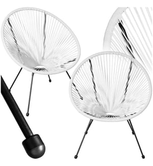 Lot de 2 chaises de jardin Santana - blanc