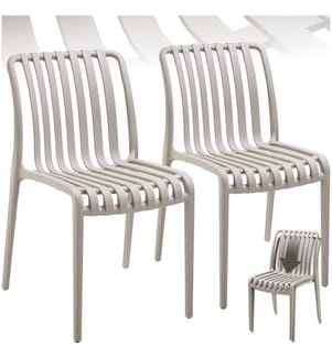 Chaises de jardin ALCUDIA résistantes aux intempéries et empilables - taupe, Lot de 2
