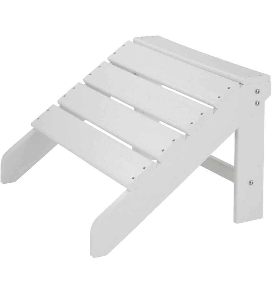 Lot de 2 chaises de jardin avec 2 repose-pieds et table - blancblanc