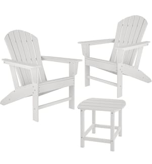 Lot de 2 chaises de jardin JANIS avec table KAMALA - blanc