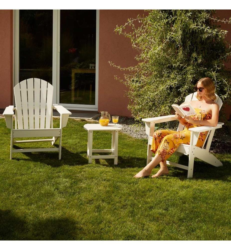 Lot de 2 chaises de jardin JANIS avec table KAMALA - blanc