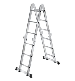 Échelle polyvalente à 12 échelons, 6-en-1, pliable, antidérapante - argent