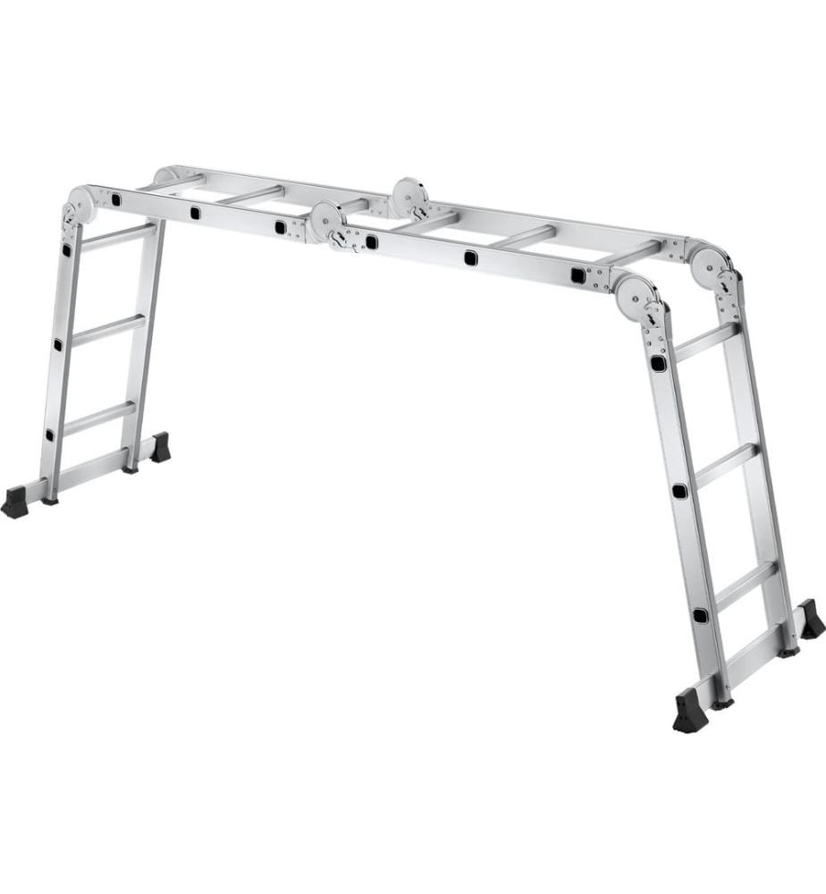 Échelle polyvalente à 12 échelons, 6-en-1, pliable, antidérapante - argent