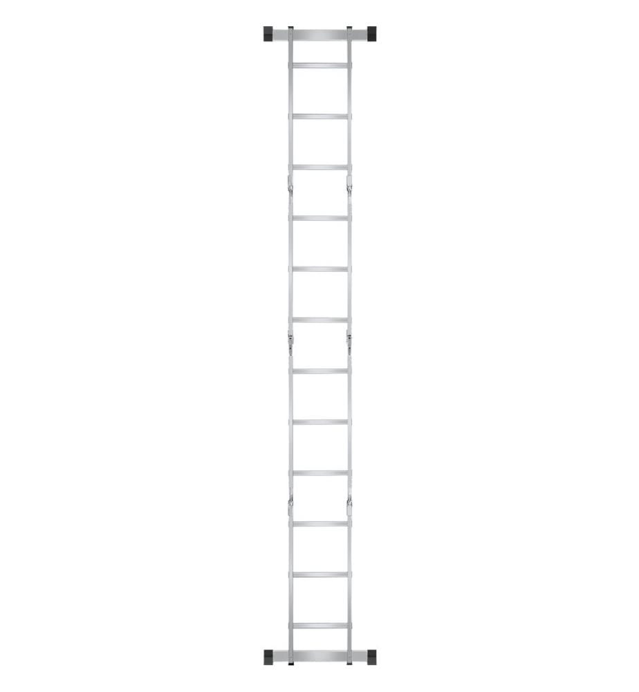 Échelle polyvalente à 12 échelons, 6-en-1, pliable, antidérapante - argent