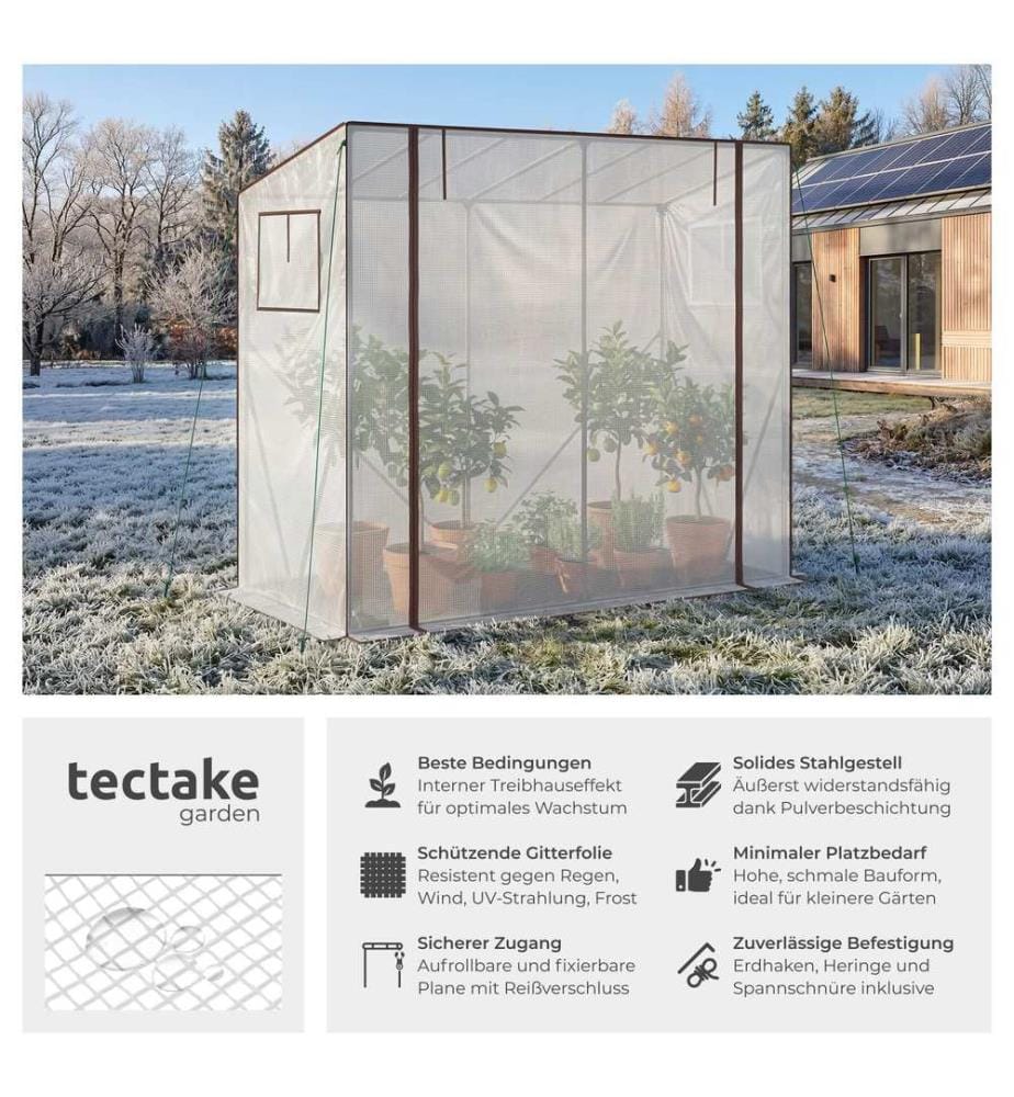 Serre en plastique Anton 200 x 77 x 170 cm, résistante aux intempéries - blanc transparent