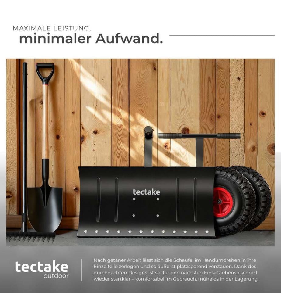 Schneeschaufel Muttler, ergonomisch, Luftreifen mit Profil - schwarzsilber
