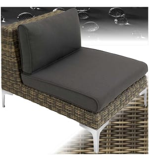 Ensemble de table modulaire Rattans Villanova, partie centrale en aluminium - gris anthracite chiné