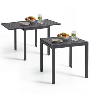 Table de jardin en aluminium Campos, extensible, réglable en hauteur - 70 x 70 140 cm