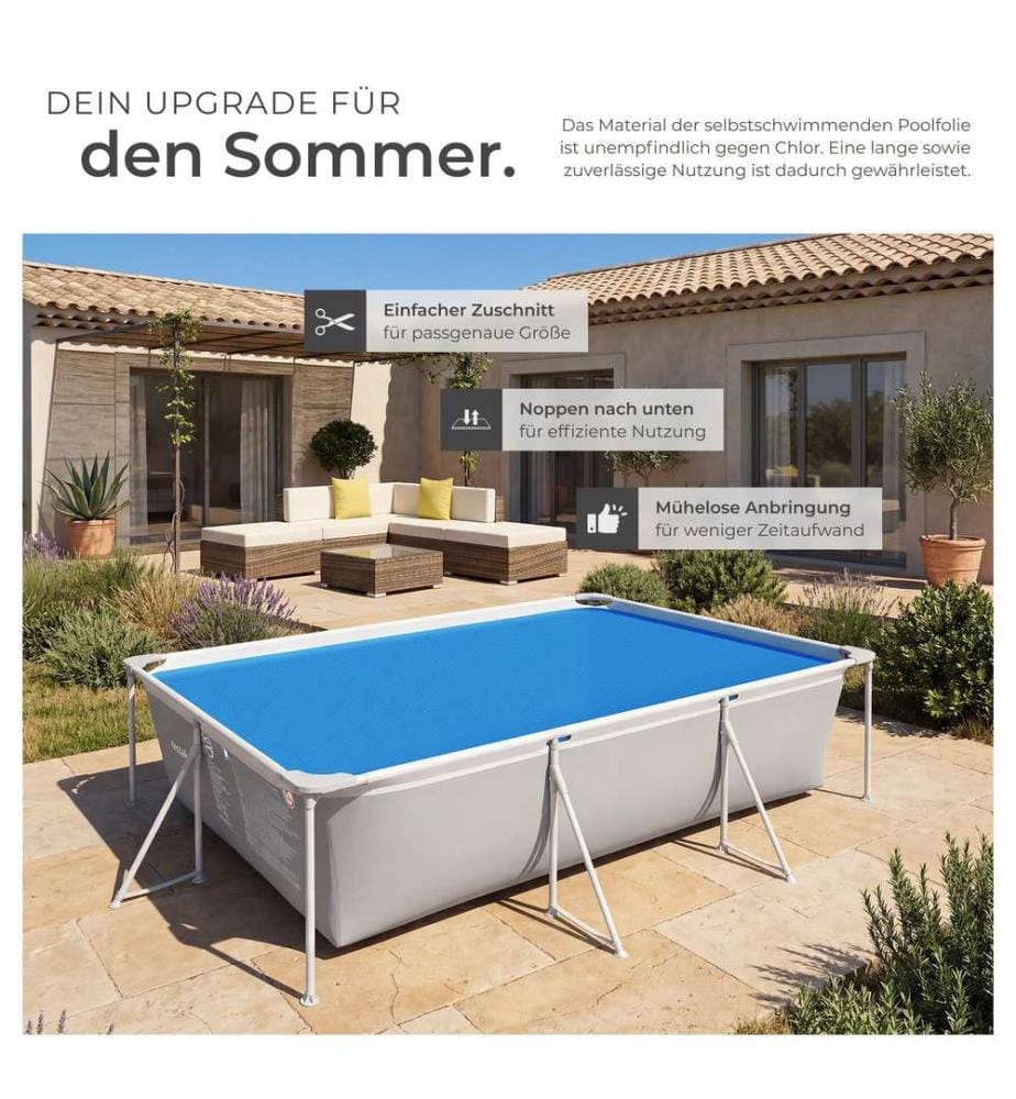 Bâche de piscine rectangulaire - 500 x 800 cm, bleu